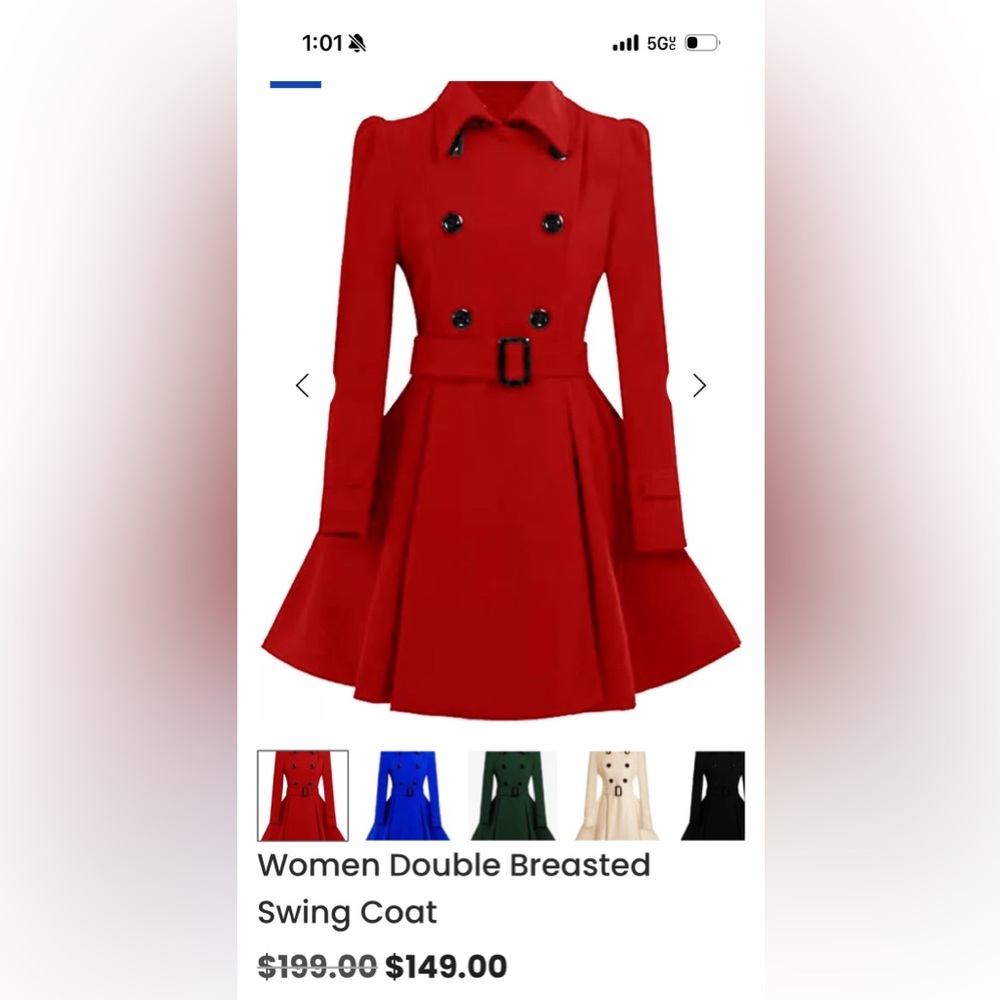 Stylish Red Women's Coat
